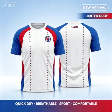 2026 Haiti Football Uniform 3D Printed Short Sleeved T-shirt Sports Shirt Men's Football Training Uniform Men's Top Streetwear
