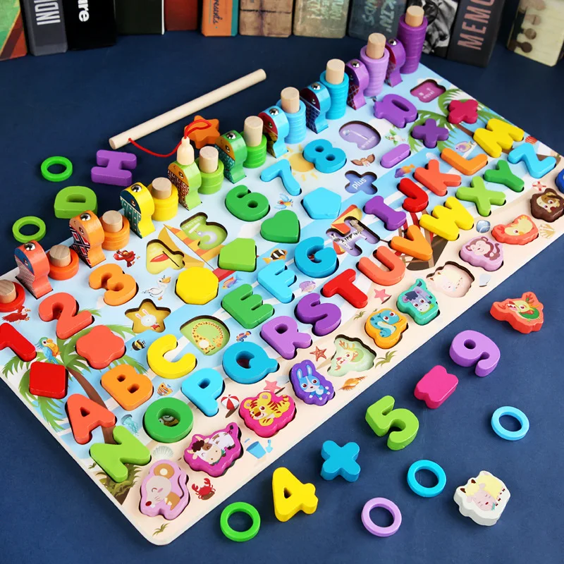 Logarithmic Board Magnetic Fishing Game Number Children's Early Education Toys Pzzle Toy Fishing Rod Kindergarten Fun Game