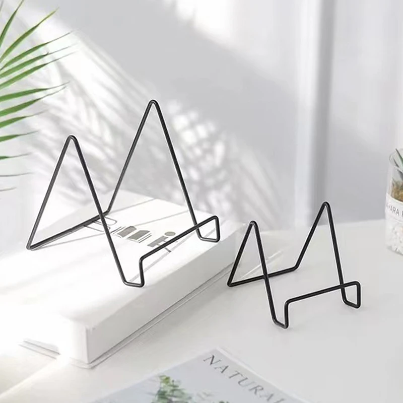 Rak Piring Berdiri Majalah Seni Besi Sederhana Rak Piring Mangkuk Bingkai Foto Buku Foto Tempat Alas Ornamen Rak Penyimpanan Piring