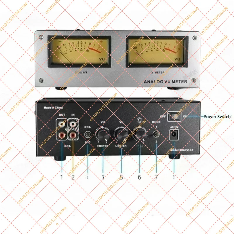 MIC-73 Voice Controlled Square VU Meter Audio Level Indicator Finished Board Aluminum Panel Warm LED Backlight Plug & Play