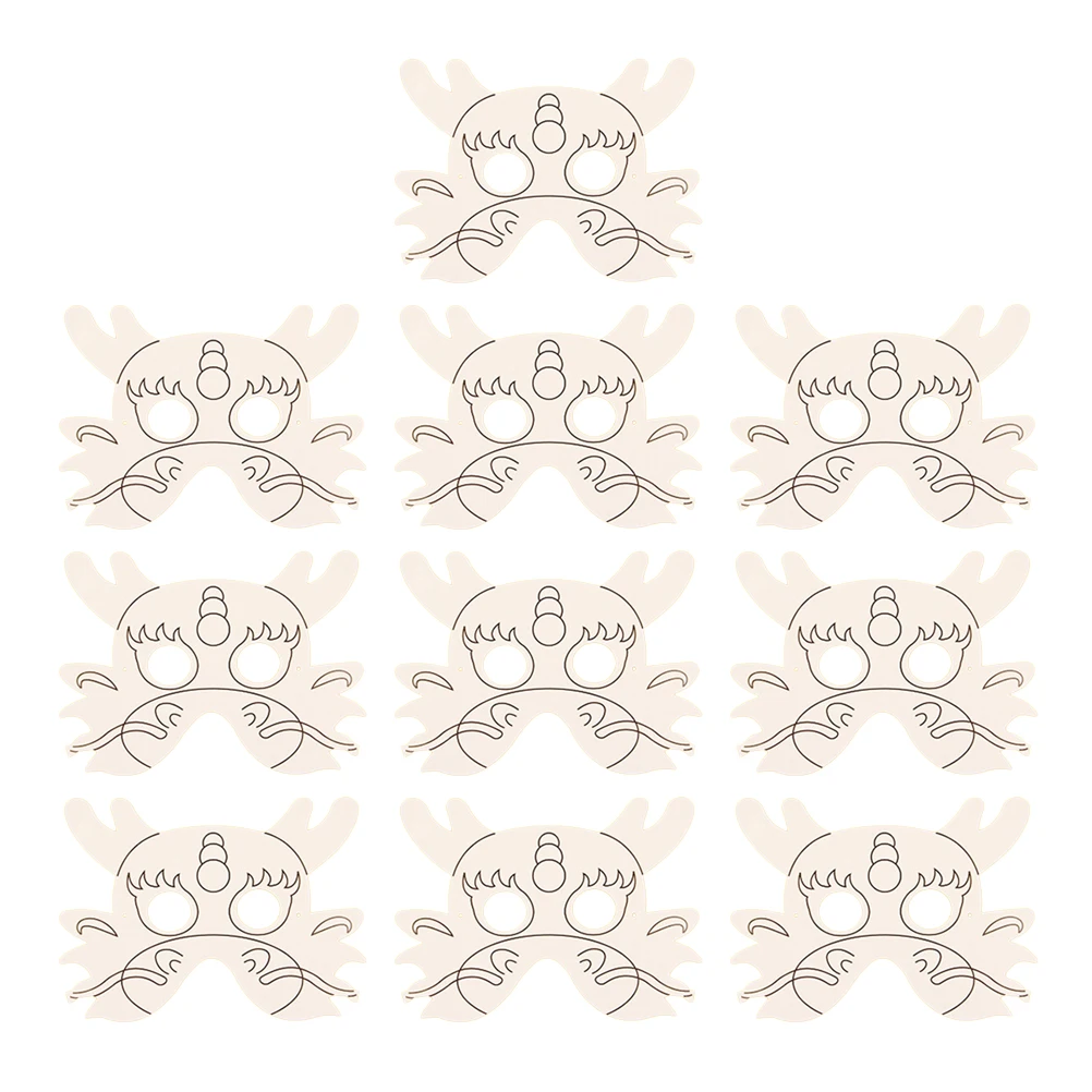 10 szt. Zestaw do samodzielnego malowania papierowych masek smoków, trwałe, kreatywne materiały do rysowania, puste maski papierowe dla dzieci do samodzielnego wykonania.