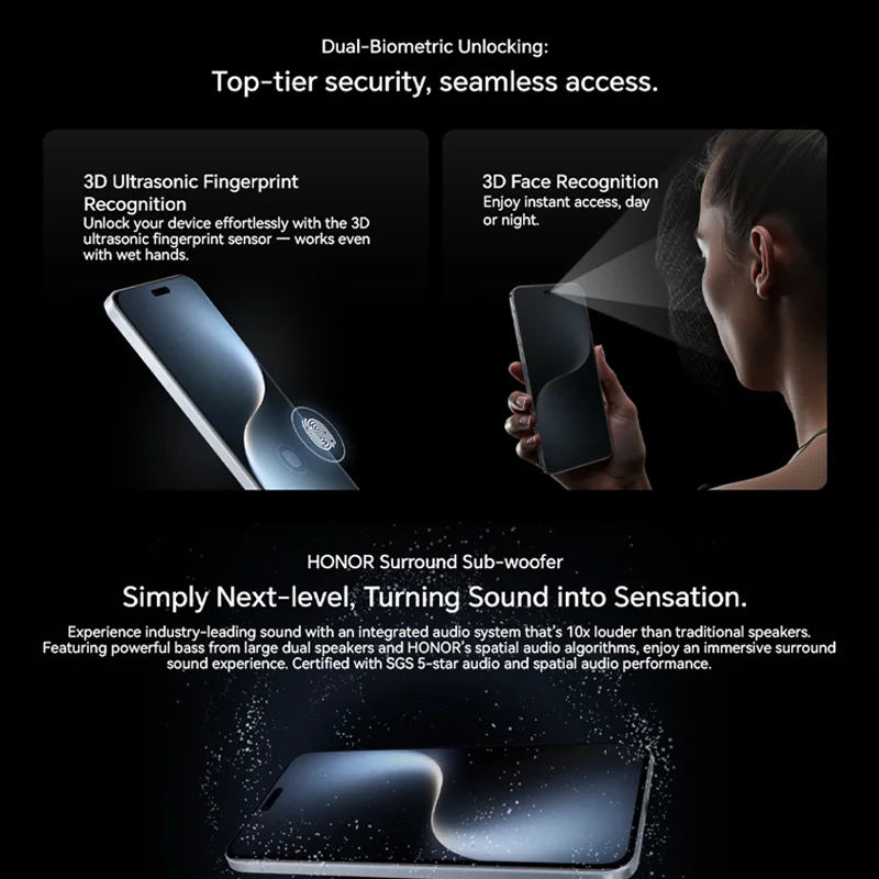 الإصدار العالمي Honor Magic 7 Pro Snapdragon ® 8 Elite 6.8 بوصة 1280 × 2800 OLED 50MP*3+200MP 100W 5270mAh NFC #4