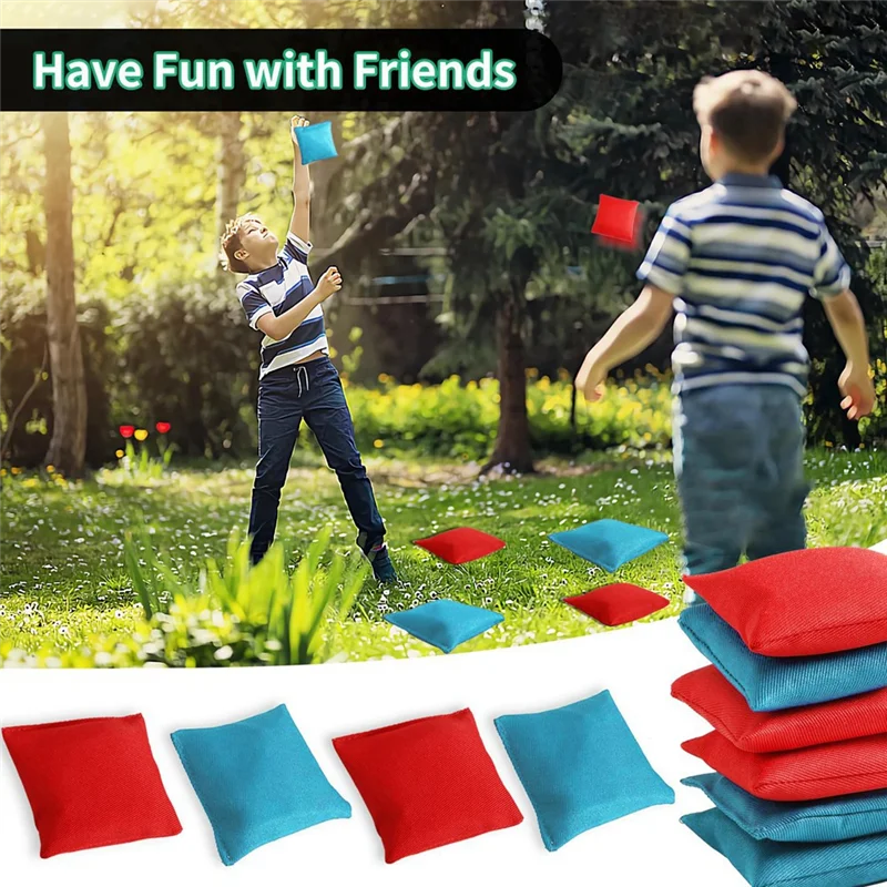 -ESTR 16 Buah Mainan Bean Bag Anak-anak Bean Bag Cornhole Tas Permainan Lempar Perlengkapan Permainan Pesta untuk Anak-anak & Dewasa Tanpa Isi