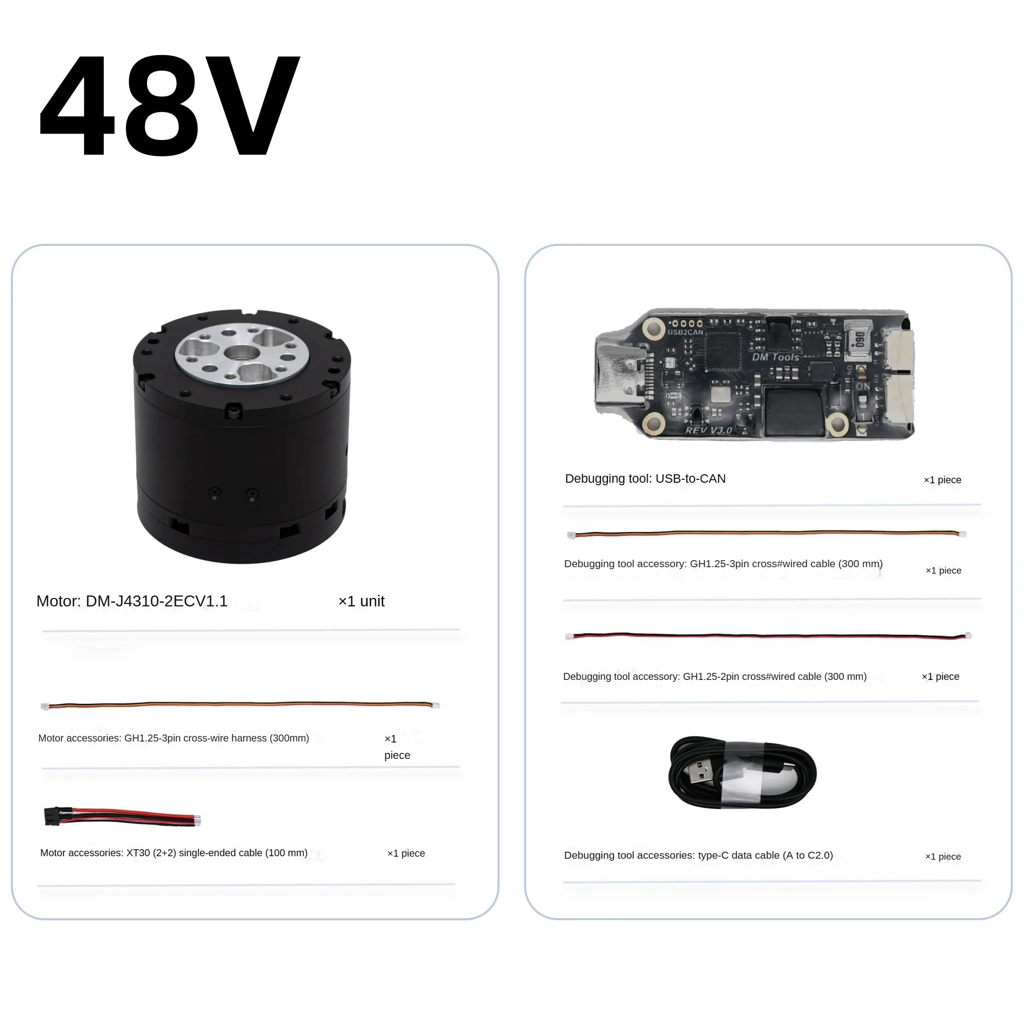 NCZOBOE J4310-2EC V1.1 ​Brushless Servo Motor Joint Motor (Including Drive) (24V / 48V) with Two Encoders
