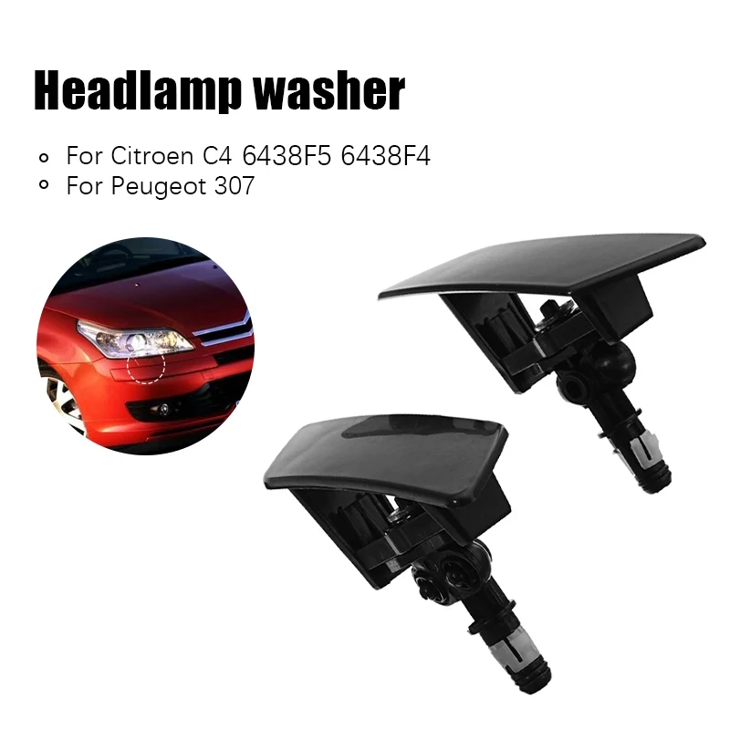 Washer Nozzle 6438F5 6438F4 Car Left Right Headlight Water Spray  For Citroen C4 Peugeot 307 308SW 307SW Car Washing Tools