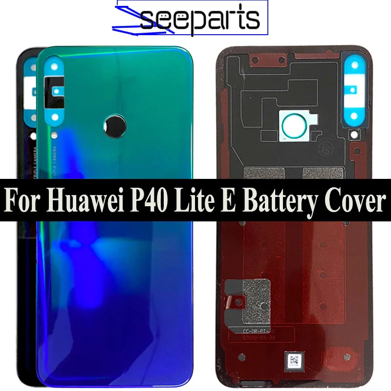 

Заднее стекло, задняя крышка батарейного отсека для Huawei P40 Lite E, Крышка батарейного отсека, запасные части P40 Lite E, Задняя стеклянная крышка