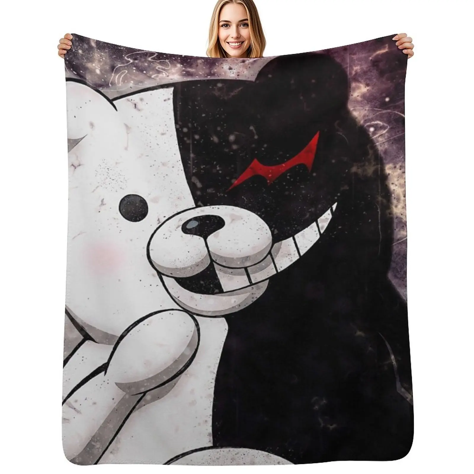 

Danganronpa Monokuma Throw Blanket Cozy Light Blanket for Travel Camping Picnic