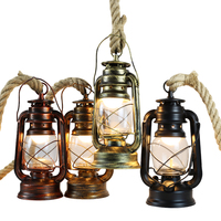 E27 Hemp Rope Lantern Hang Lamp Retro Pendant Lights Vintage Industrial Hanglamp Loft Home Decoration Lamp Indoor Bar Light