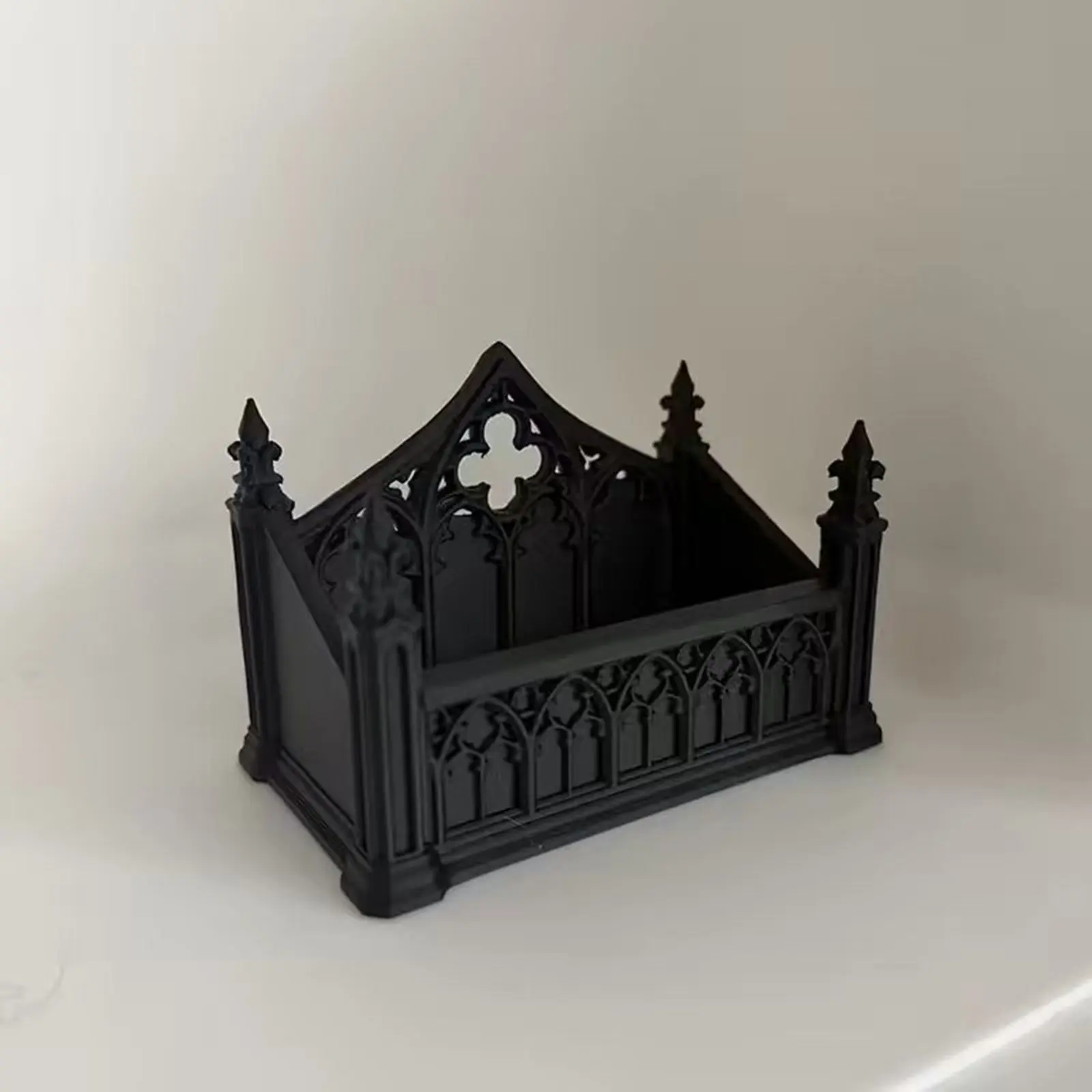 Gothic Storage Rack Organizer for Home Office Desktop Jewelry Keys Holder 3D Printed PLA Black Decorative Display Stand