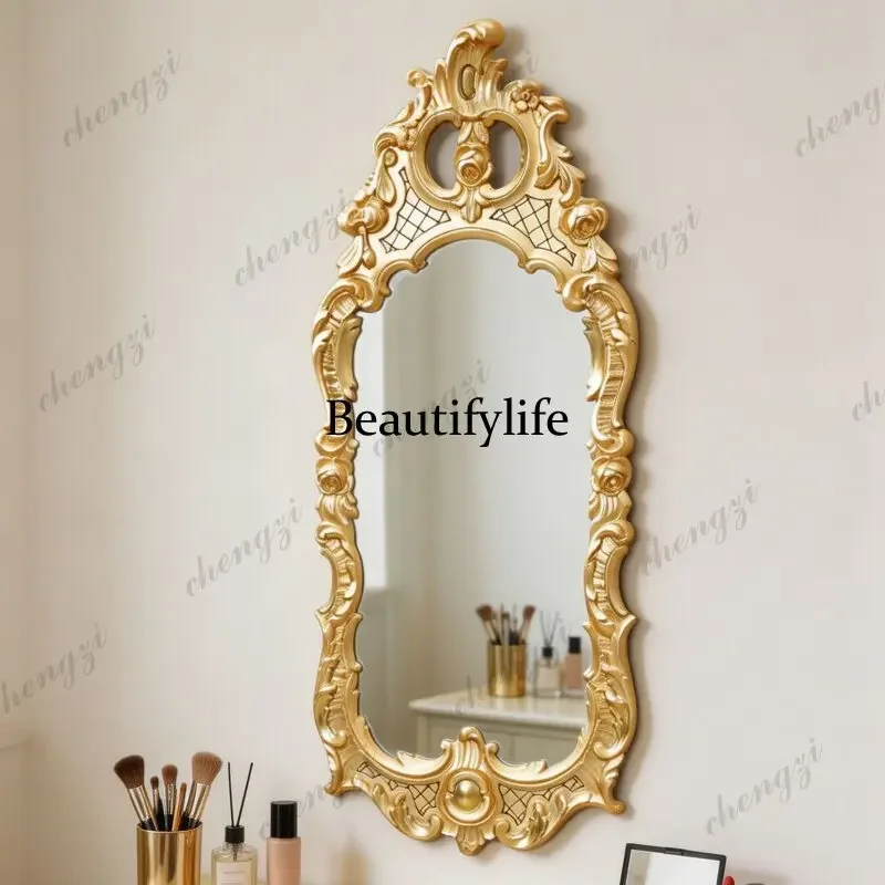 z183 European retro baroque decorative mirror wall-mounted cosmetic mirror bedroom dresser engraving