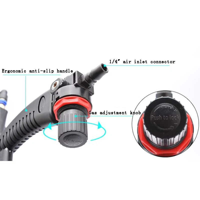 310ML pneumatic glass glue gun, adjustable air rubber gun tool, hard glue sealant application tool, caulking gun tool