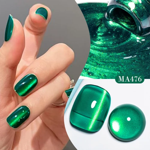 Esmalte de uñas de Gel magnético de gato de Jade VERDE, 7ml, para verano, semipermanente, para decoración de uñas, barniz de Gel UV para uñas, manicura DIY
