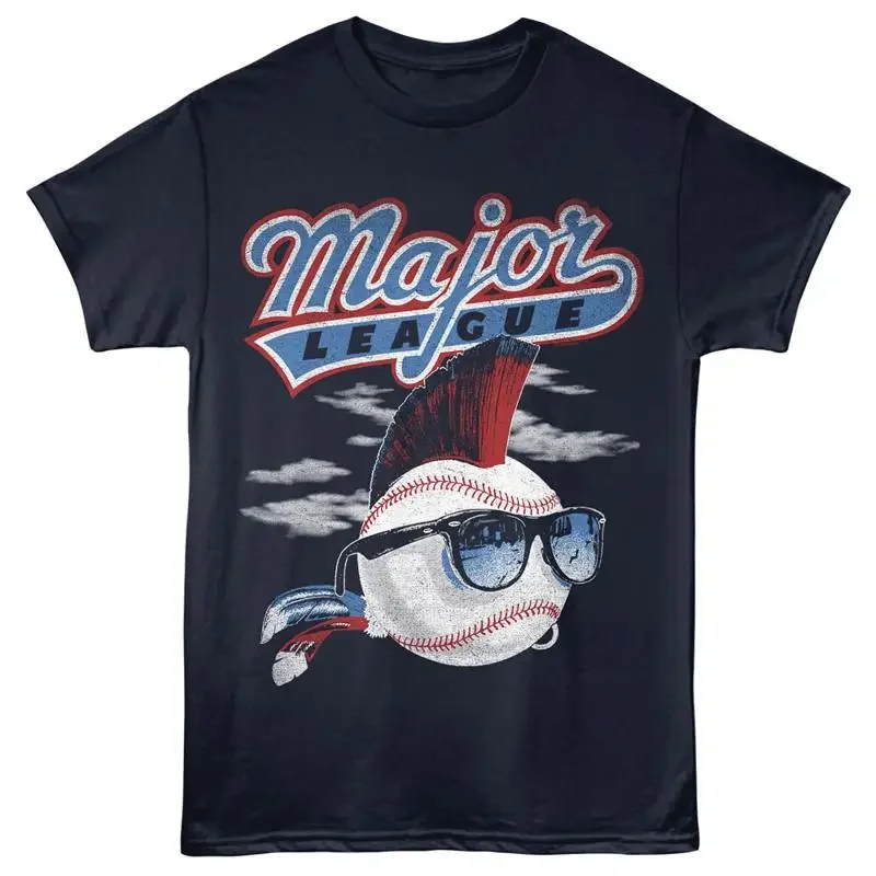 Major League Movie Red White Blue Mohawk Baseball Sunglasses Men's T Shirt