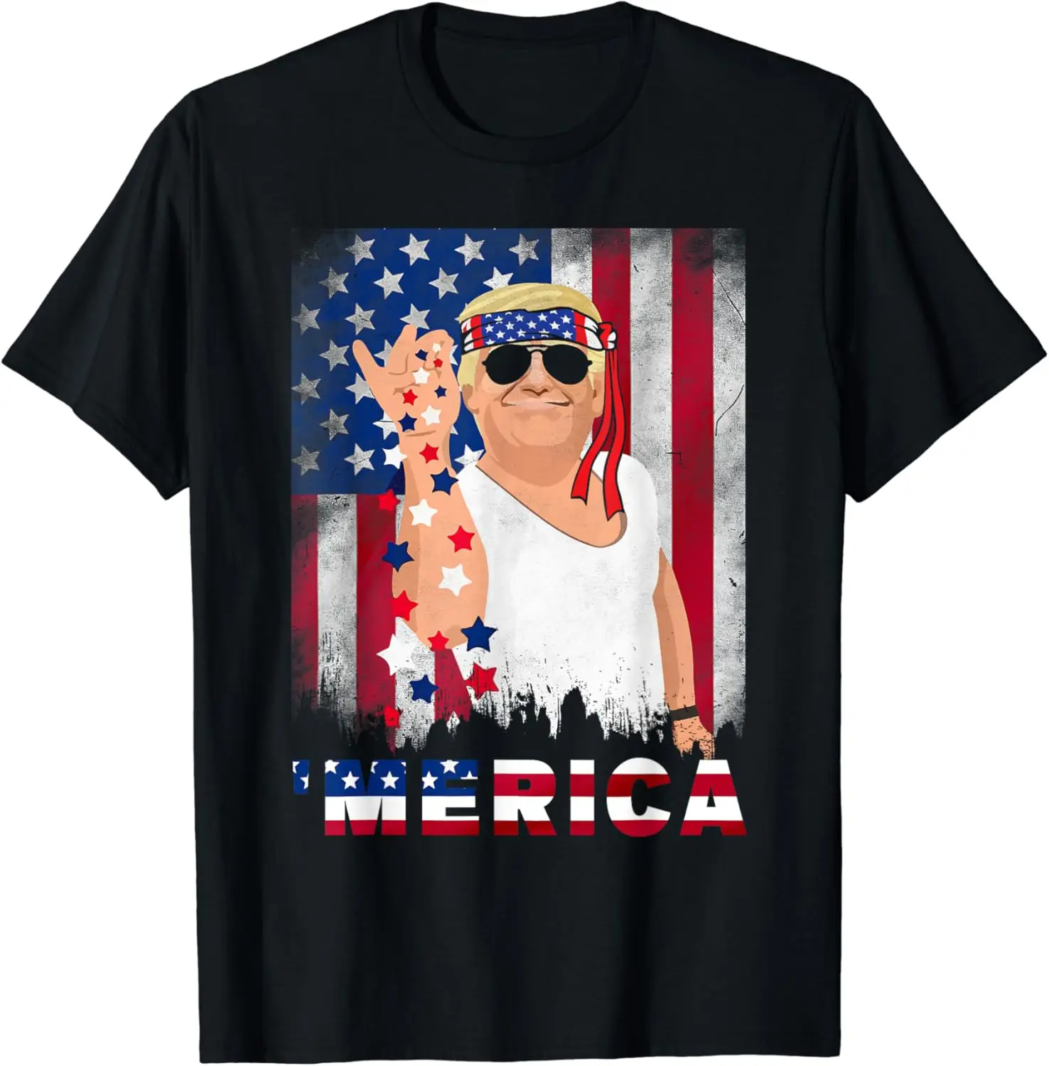 Trump Merica Bae Salt Sprinkle American Flag Patriotics T-Shirt