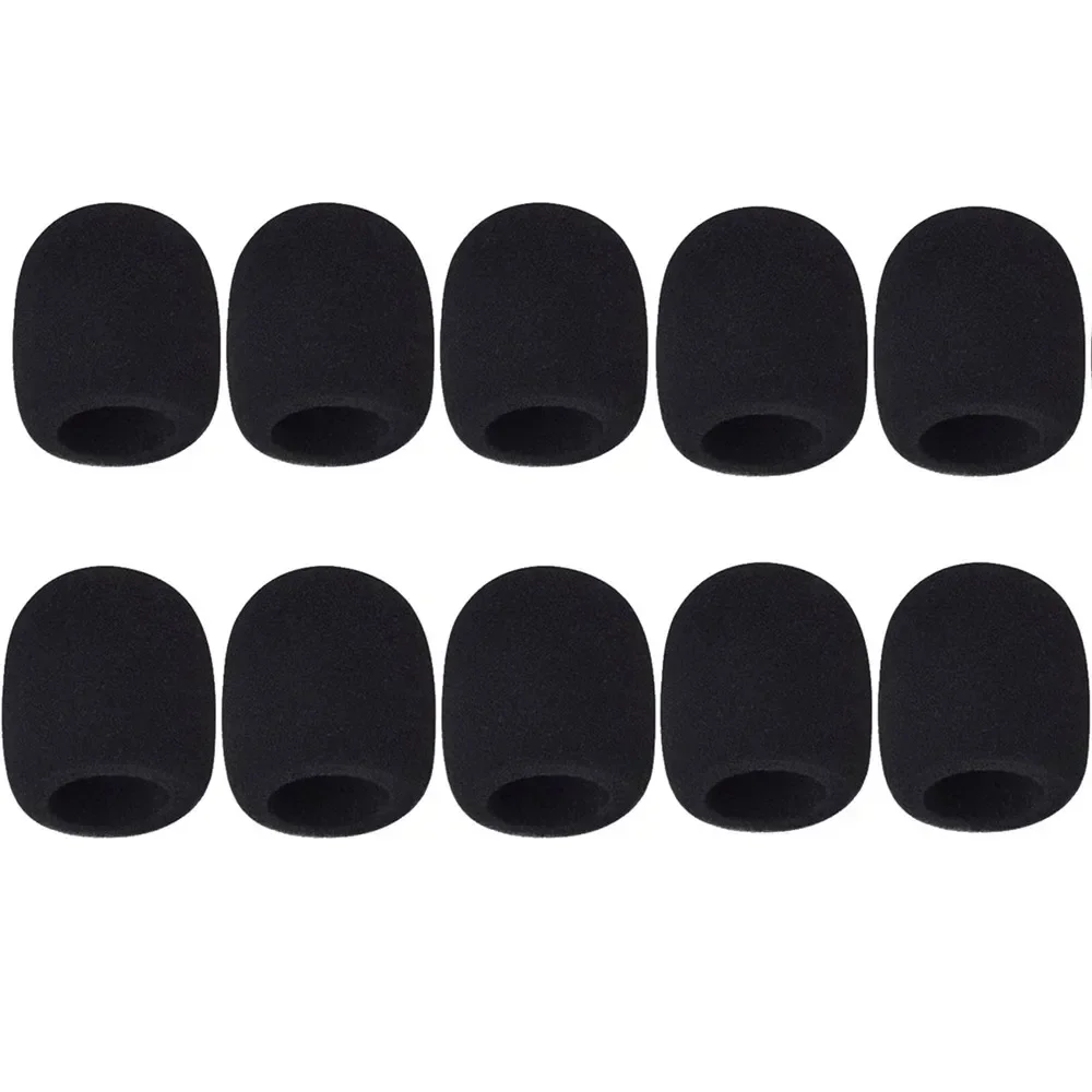 10pcs Universal Thickened Washable And Breathable Microphone Accessories Foam Cover Handheld Microphone Cover Black