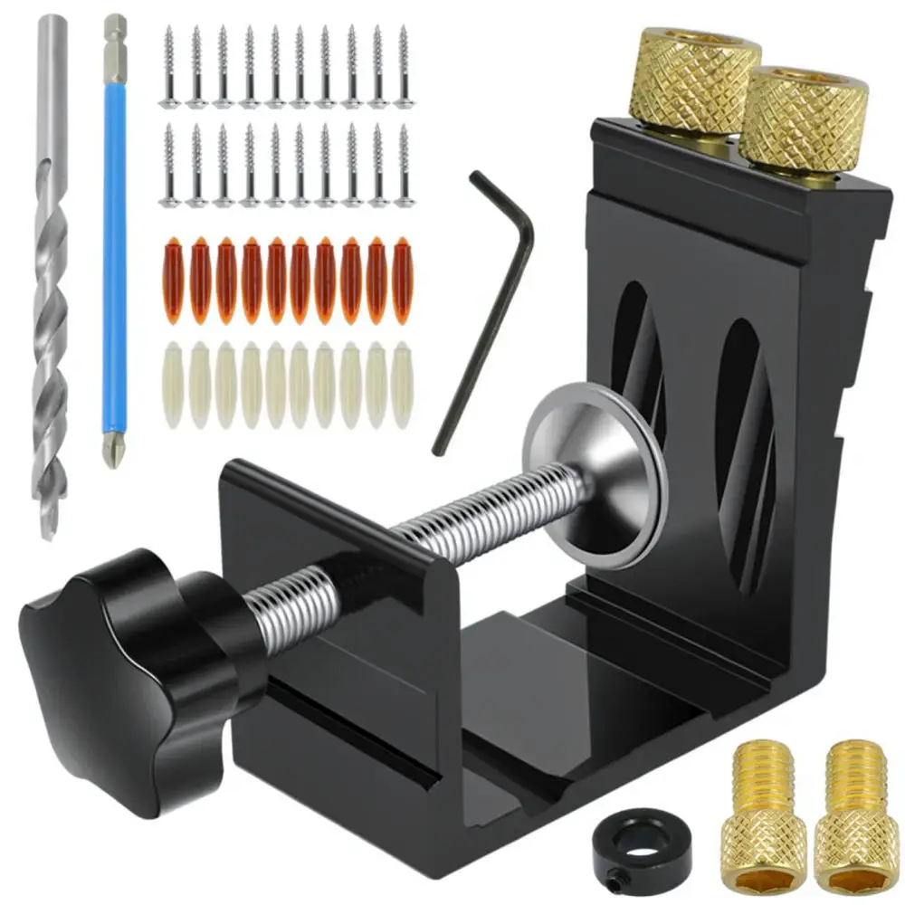 For For LIAN 15 Degree Pocket Hole Jig Drill Guide Locator Woodworking Tool Carpentry Angle Jointer For Board Assembly