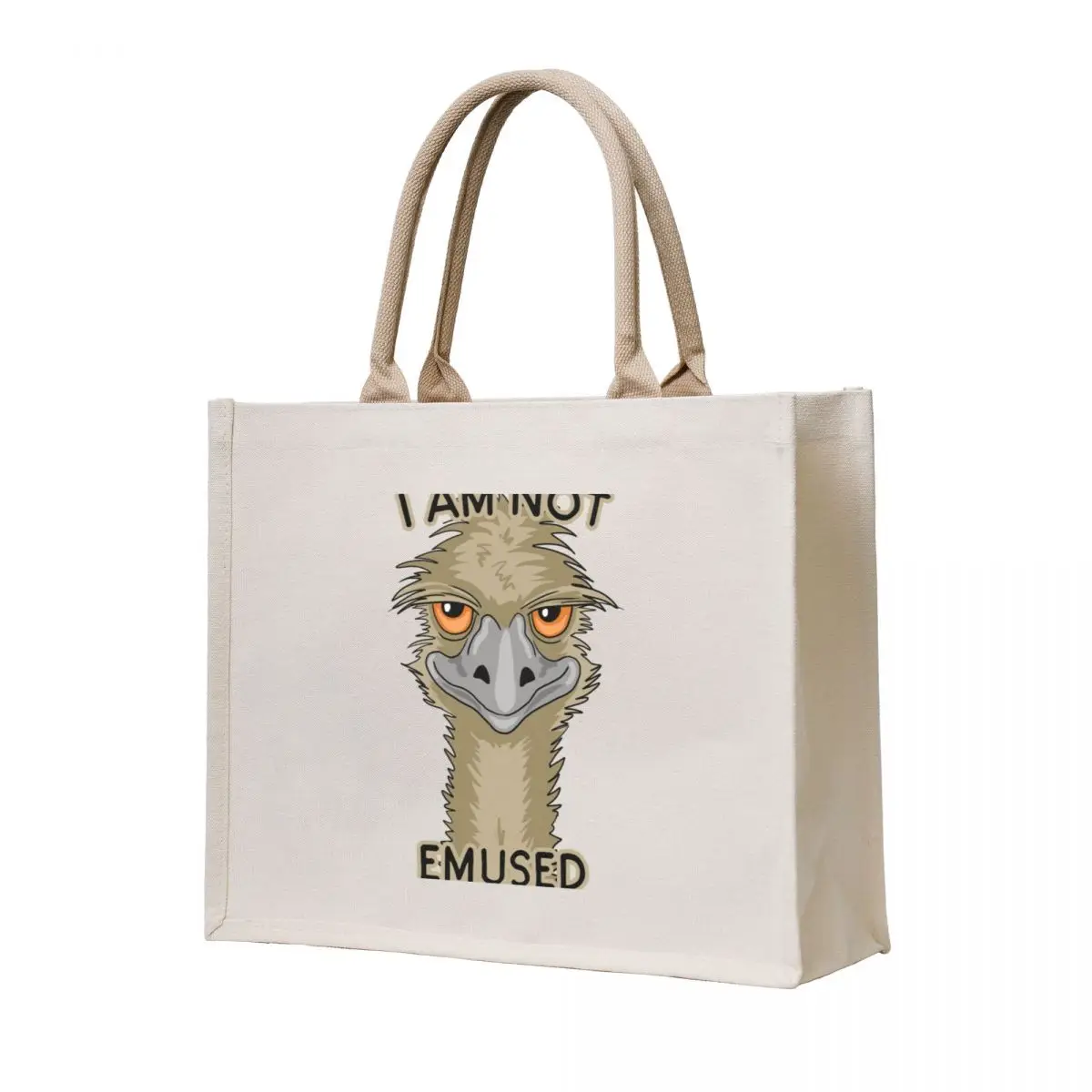 

I Am Not Emused Funny Emu Pun Orange Tote Bag tote bag screen tote bag custom Handbags women shopping cart bags