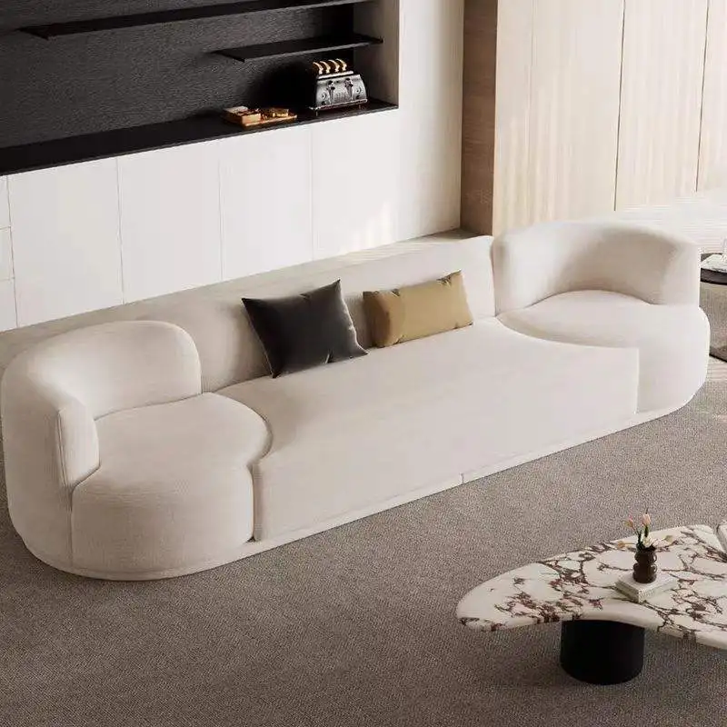 Modern Living Room Sofa Set With Soft Sponge Cushions And Synthetic Leather Upholstery For Family Seating And Home Lounge Use