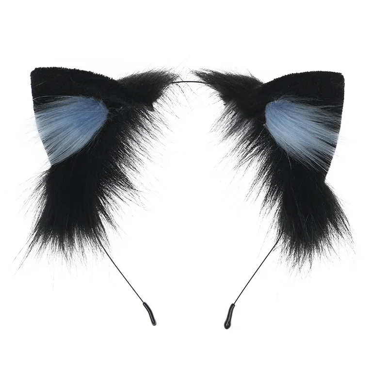 Y2k Headband for Cosplay Women Girl Plush Furry Cat Ears Headwear Accessory for Cam Girl Party Performance Hair Hoops