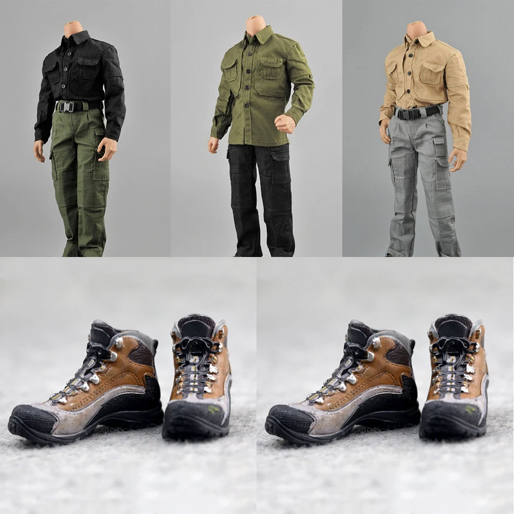 

Zytoys Zy5040 1/6 Men Soldier Military Combat Shirts Outdoor Hiking Army Shirts Solid Combat Boots For 12" Action Figure Body