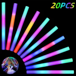 Foam Glow Stick LED Foam Stick Glow-in-the-dark Party Supplies Colorful Glow Stick for Weddings Graduation Parties Get-togethers