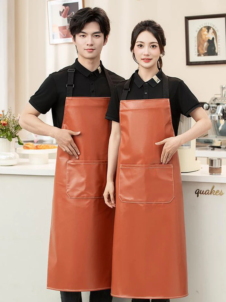 

100% Waterproof Lightweight Easy Clean Apron Soft Touch Full PU Leather Comfort Fit Design The All-Round Protective Work Apron