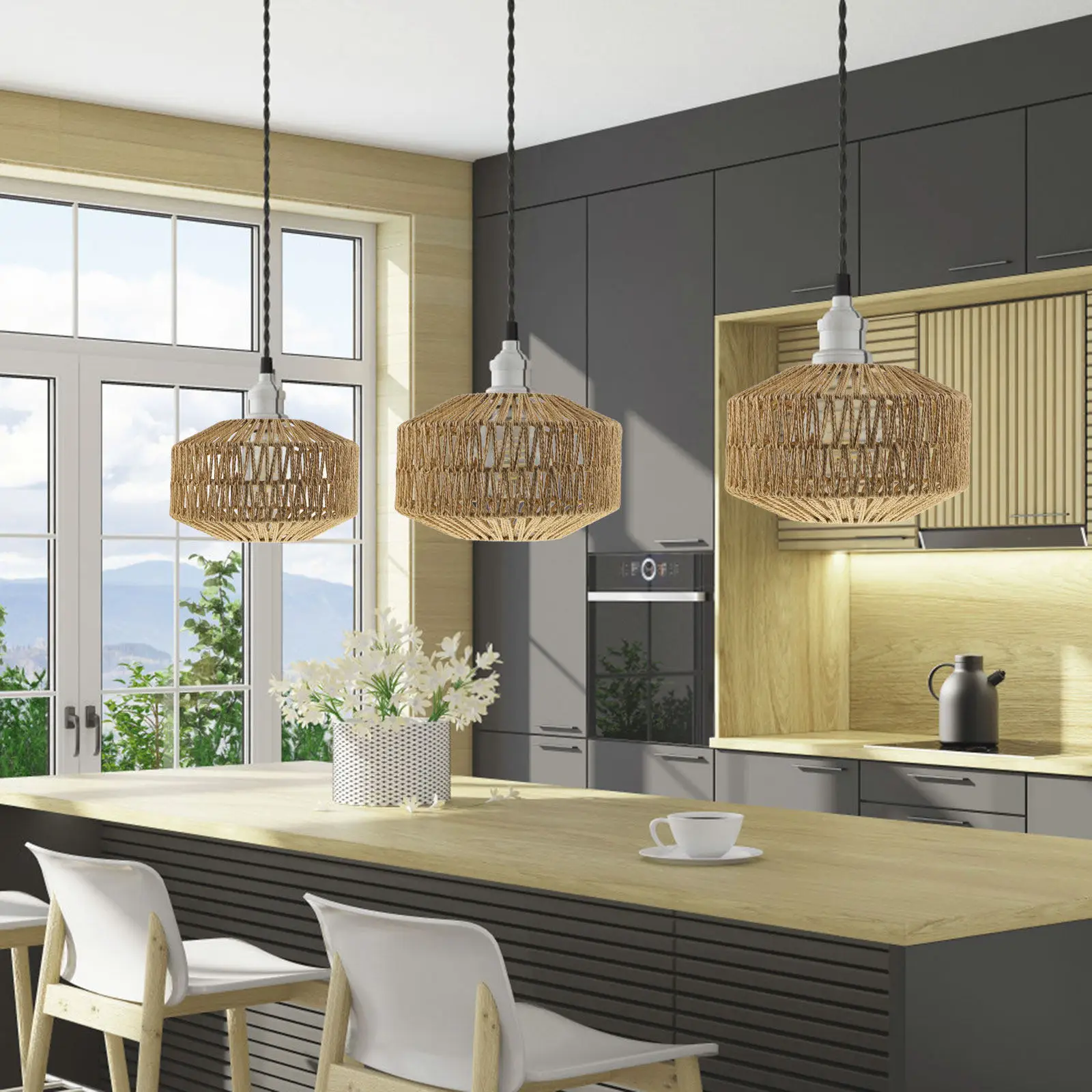 Retro Industrial Style Paper String Lampshade Ceiling Light Shade Warm Home Decor for Corridor Chandelier Small Lampshade