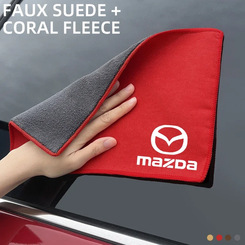 Car Interior Cleaning Soft Brush With Car Wash Towel Microfiber Cleaning Rag Cloth For Mazda CX3 CX-5 CX5 CX7 CX9 MX5 Axela view 3