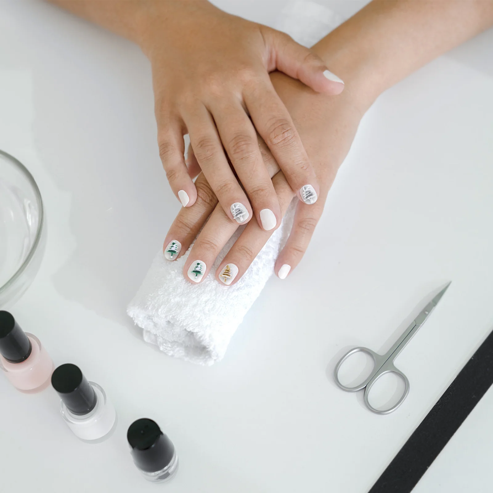 

18pcs 6 Boxes Christmas Tree Charms Resin 3D Holiday Nail Art Decorations Diy Winter Manicure Accessories Nail Gems