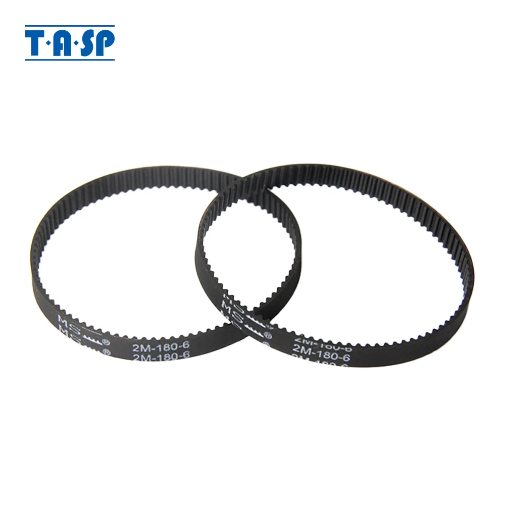 TASP 2pcs Timing Drive Belt 2M-180-6 Perimeter 180mm Width 6mm Teeth 90 Synchronous Conveyor Spare Part for Vaccum Cleaner