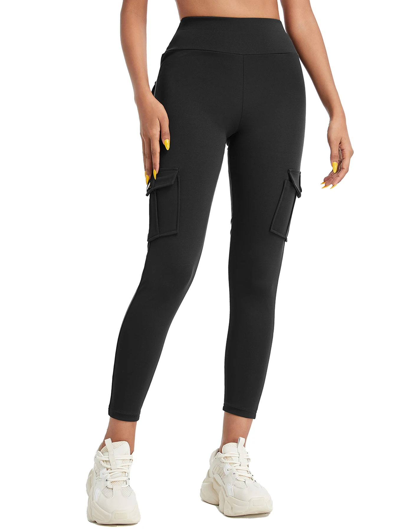 Multi Pocket Cargo Leggings For Women High Waist Butt Lifting Leggings Stretch Slim Workout Yoga Fitness Running Pants