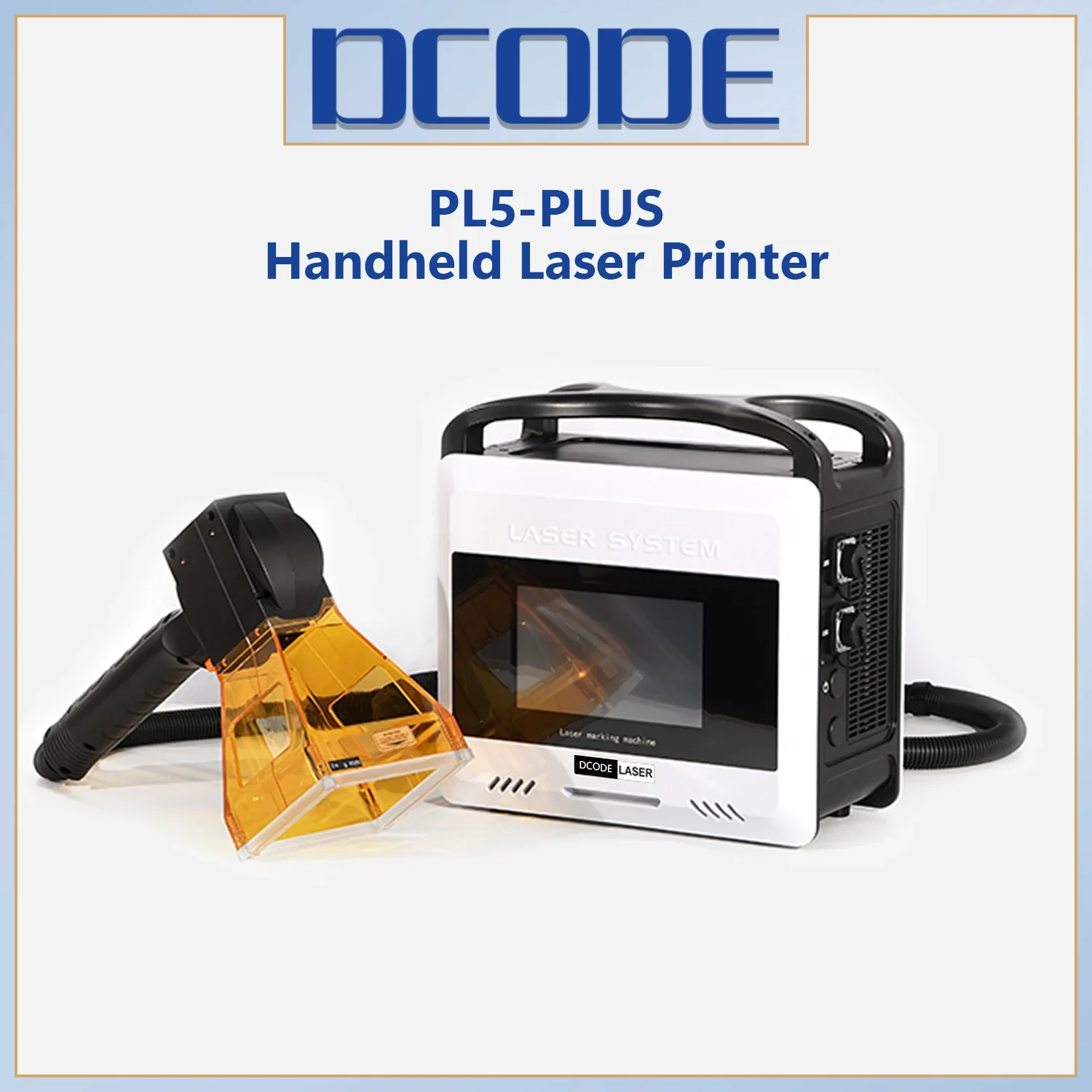 DCODE PL5-PLUS Portable Printer Handheld Laser Printer Text Logo Date Barcode QR Code Graphics 20w Metal Engraving Office