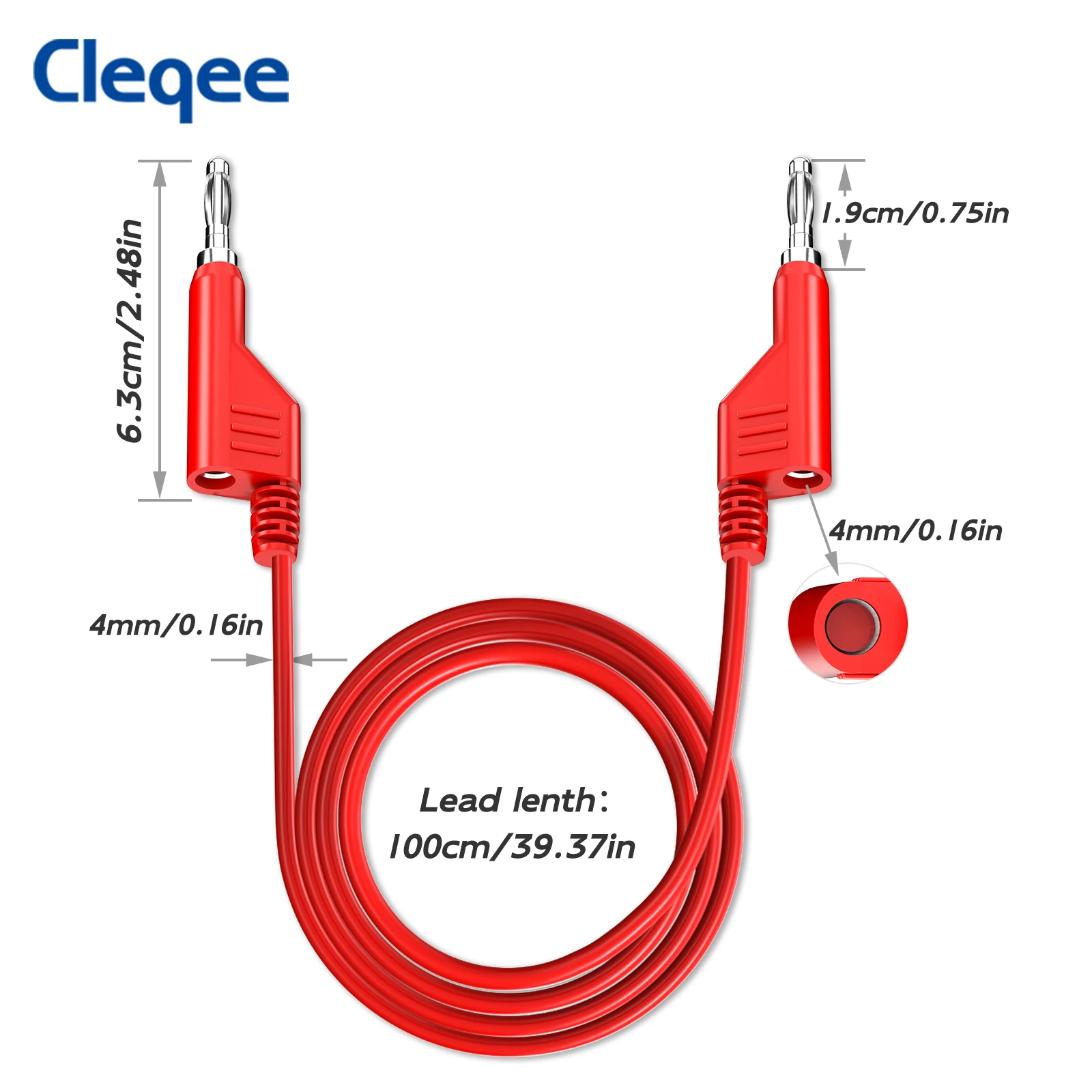 Cleqee P1036 10PCS Stackable Banana to Banana Plug Test Lead Soft Electrical Test Cable 1000V 15A Suitable for Multimeter