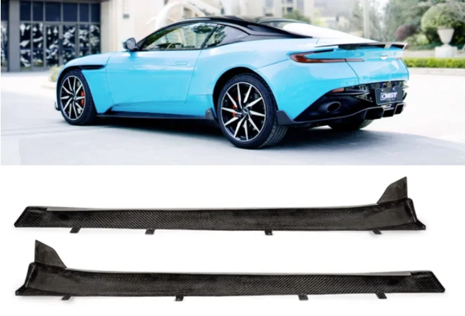 Body Kit For Aston Martin DB11 2016 2017 2018 2019 2020 2021 2022 2023 Real Dry Carbon Fiber Side Skirts Aprons Extension Lip