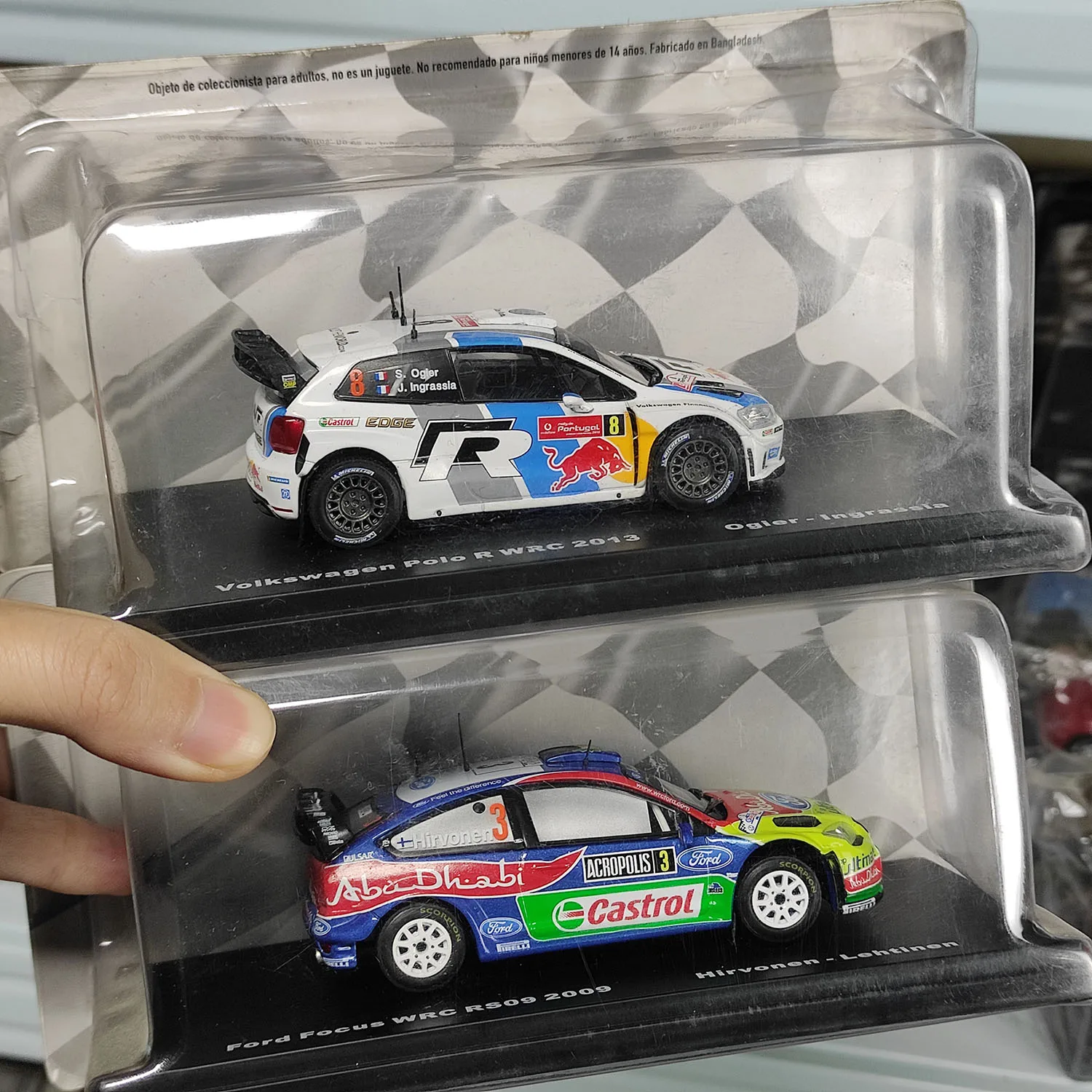 Diecast IXO escala 1:43 VW Polo R WRC 2013 y Ford Focus WRC RS09 2009 modelos de coches de aleación