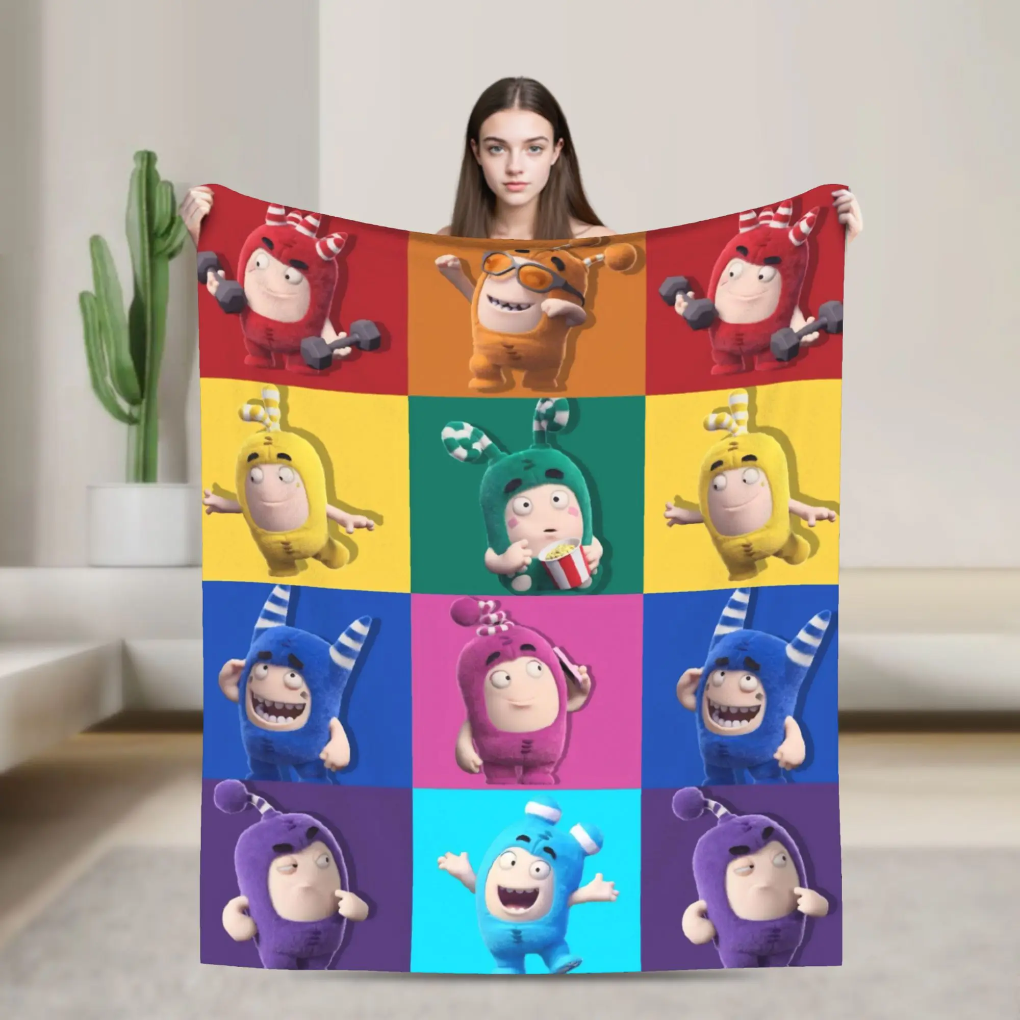 Oddbodse Animated Comedy Wool Blankets Fuse Pogo Bubbles Jeff Slick Zee Lulu Novelty Throw Blanket for Home 125*100cm Rug Piece