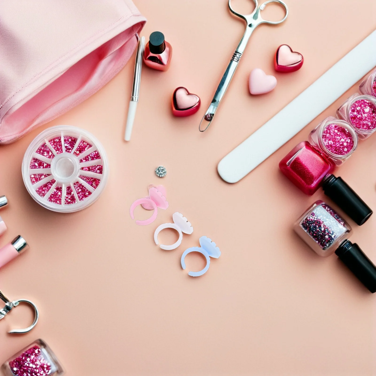 300 stuks wimperverlenging lijmbekers professioneel ontwerp blauw wit roze stabiele compacte wimperlijm opslagpothouder