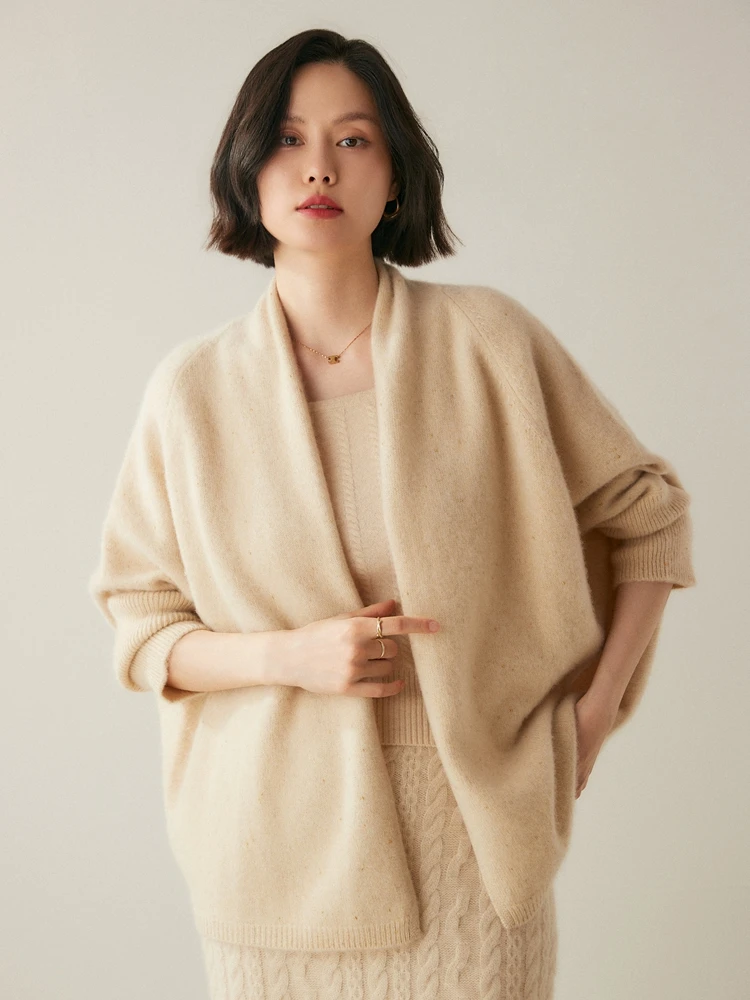 

Luxury Women 100% Goat Cashmere Shawl Cardigan Autumn Winter Cashmere Knitwear Grace Wraps Office Lady Cashmere Sweater Tops