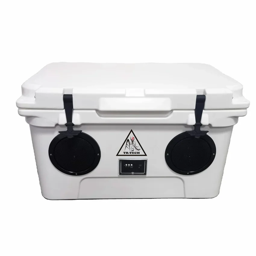 

Multifunctional Large Capacity Wheeled Cooler Box Portable 2W Audio Speaker RGB LED Lighting Waterproof Power Source Battery