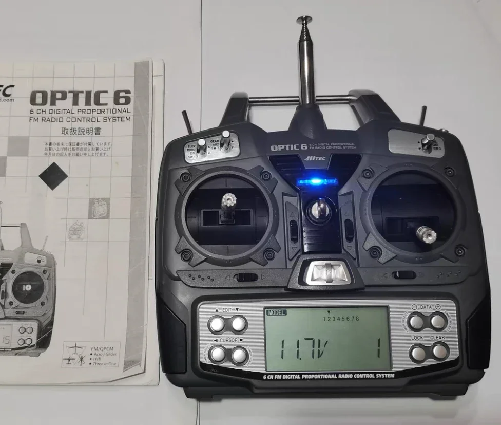 9/10 New Hitec Optic 6 Sport 2.4GHz 6CH Radio Transmitter without Receiver for RC Airplane Helicopter glider