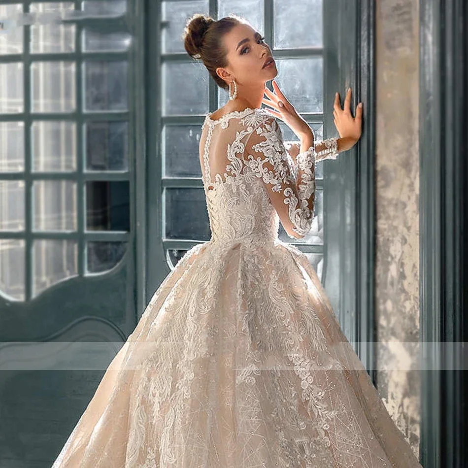 Flavinke Abiti da sposa personalizzati con abito da ballo di lusso per le donne che bordano applicazioni di pizzo abito da sposa principessa abiti da sposa