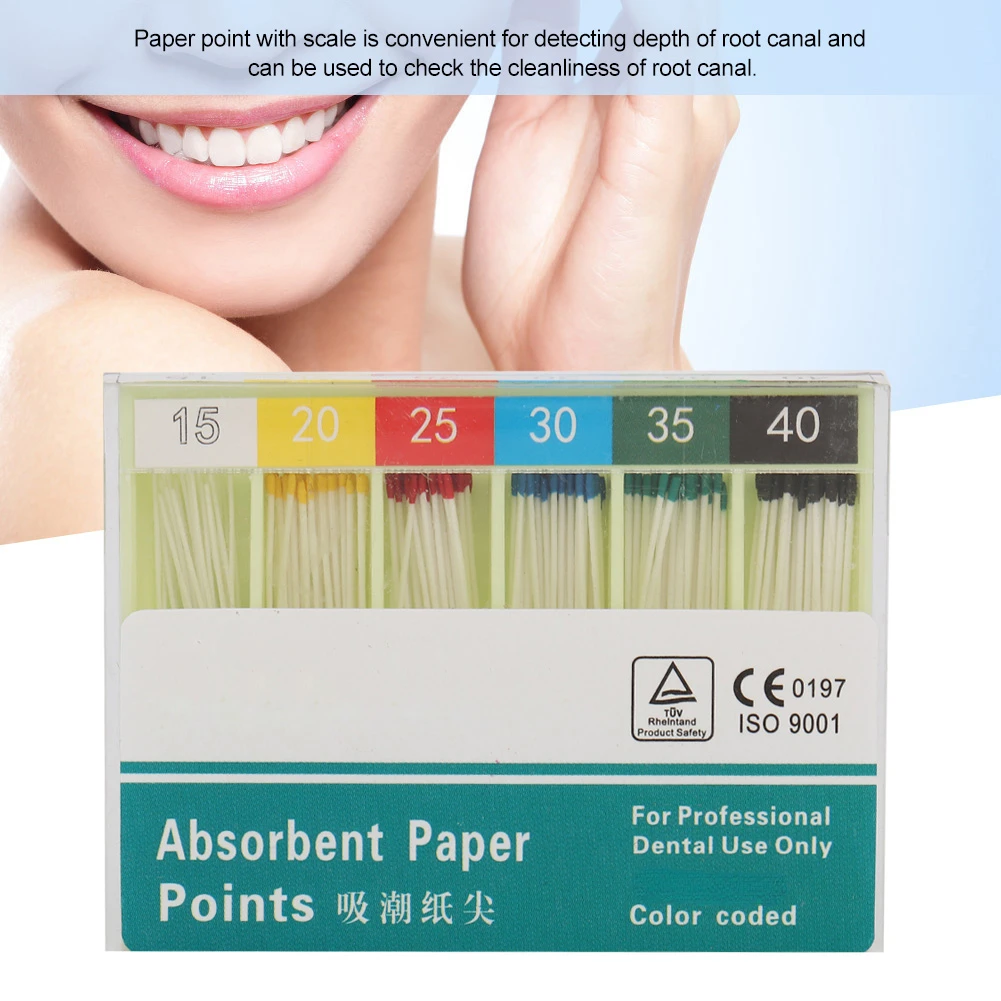 120pcs/box Dental Absorbent Paper Points Root Cancel Endodontics Cotton Fiber Tips Absorbent Paper Point Dentistry Tool Supplies