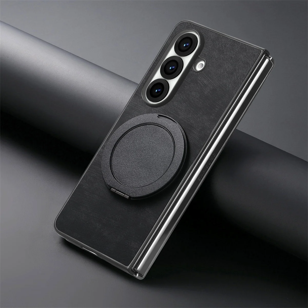 Rotating Bracket Leather Phone Case For Samsung Galaxy Z Fold 8 Ultra Fold7 Fold6 Fold5 Fold4 For Magnetic Wireless Charging
