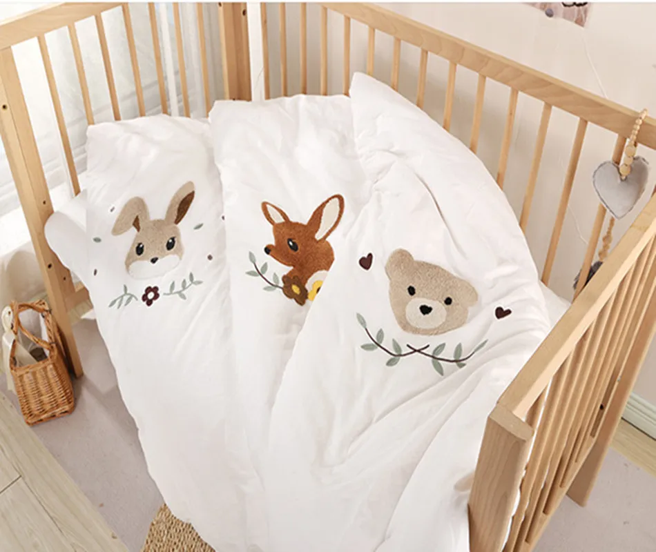 Baby Blanket & Swaddling Newborn Thermal 100% Cotton Cartoon Bear Fleece Blanket Winter Bedding Quilt Infant Wrap Kids Room Deco