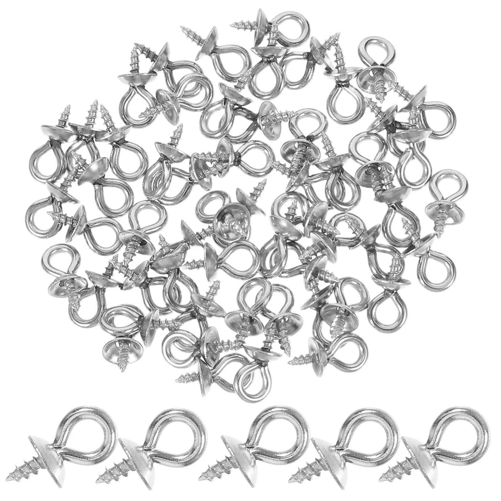 

50pcs Sheep Eye Screws Small Hooks Stainless Steel Jewelry Making DIY Earrings Silver Mini Eyelets Screw Pins Secure Connection