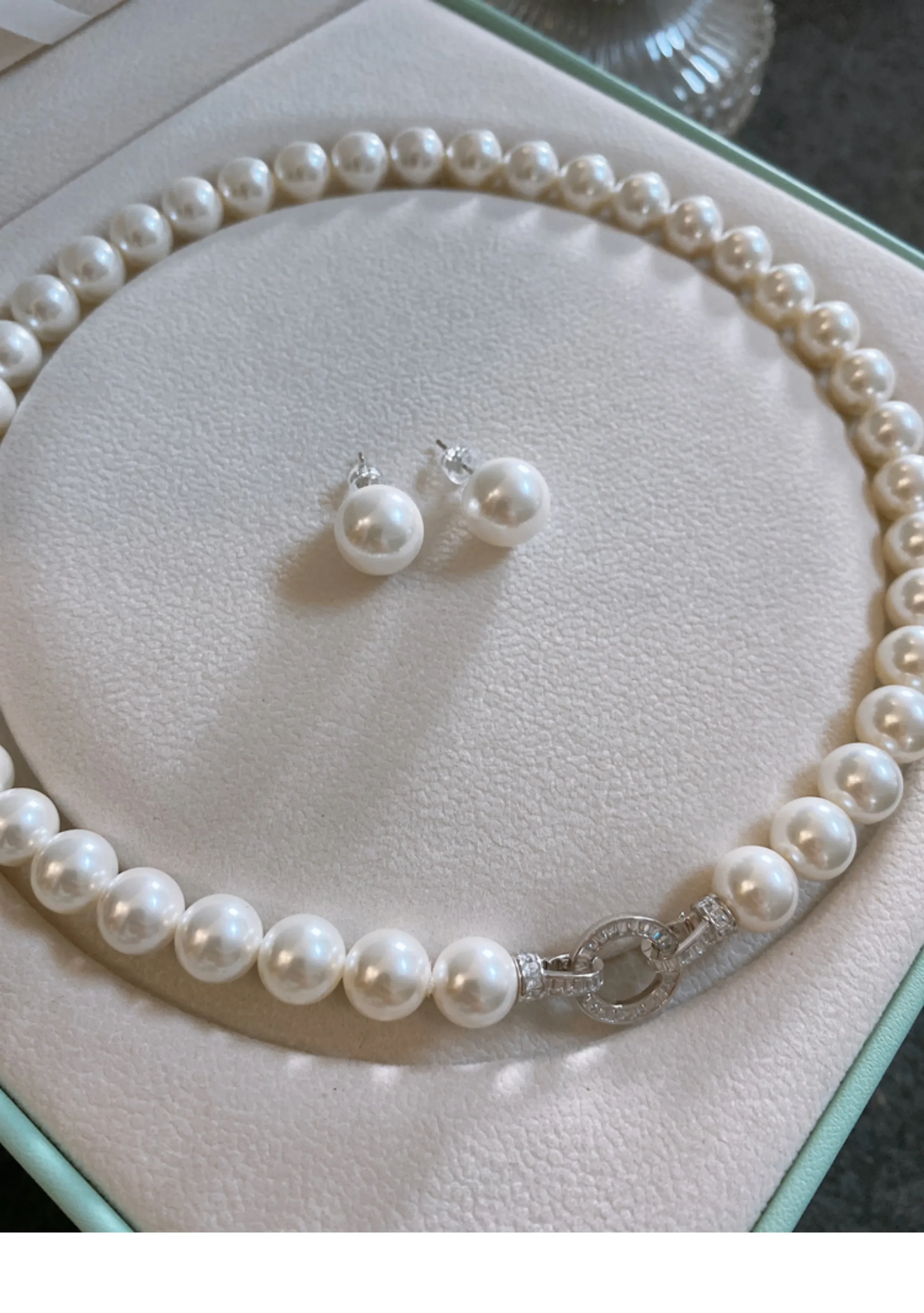 

Gorgeous AAAA++9-10mm 10-11mm Natural Round Akoya White Natural Pearl Necklace18inch+Same Earring Set, 925s