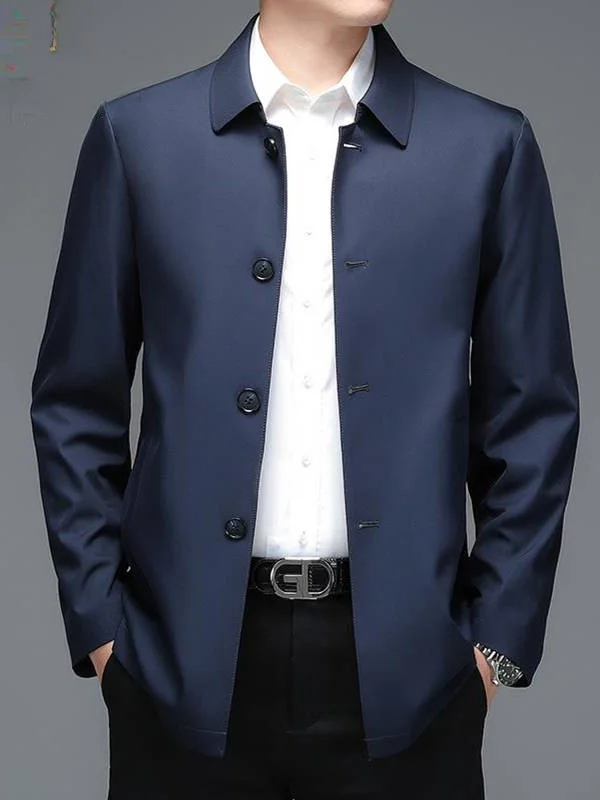 

Pierre Cardin Men's Spring Autumn Jaet Casual Adstrative Sle Long Sve irt Stand Fit Faion Urban Wear