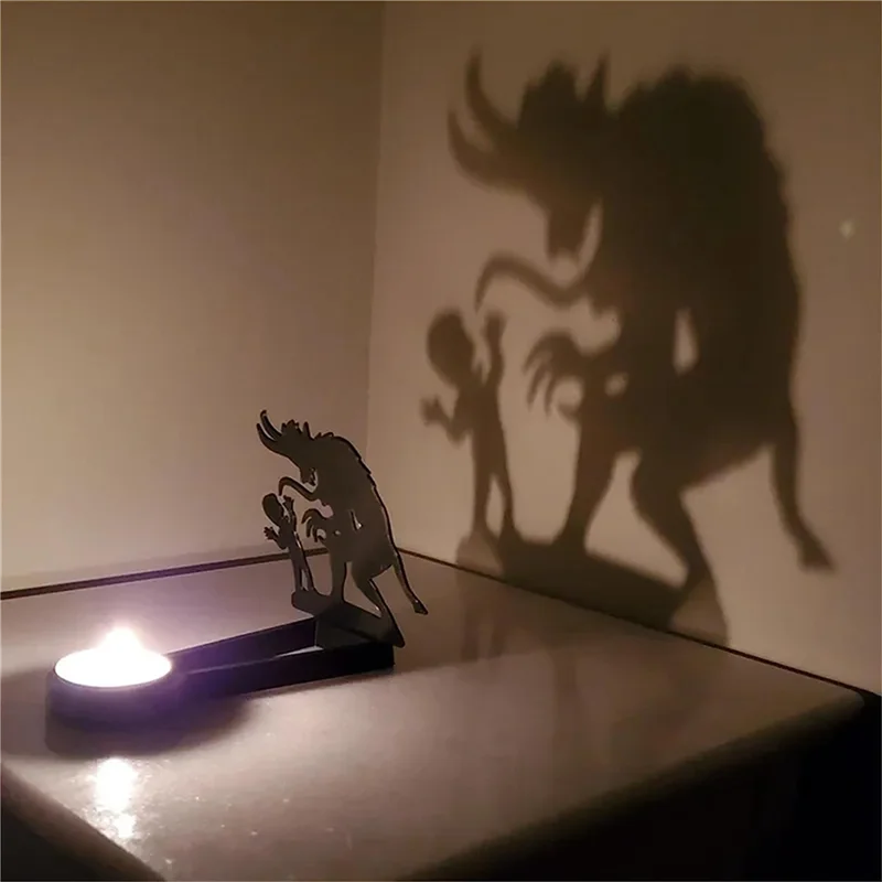 Funny Shadow Candle Holders,Halloween Home Decor Centerpiece Candleholder Tabletop Decorative Candle Stands-D