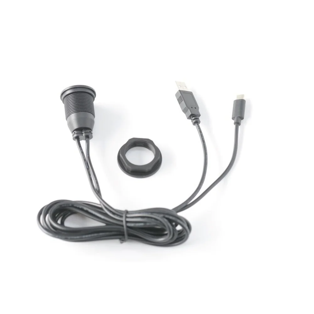 A Male to USB A + Female Car Socket Extension Cable for Charging Data Transfer and DIY Automotive Audio Projects