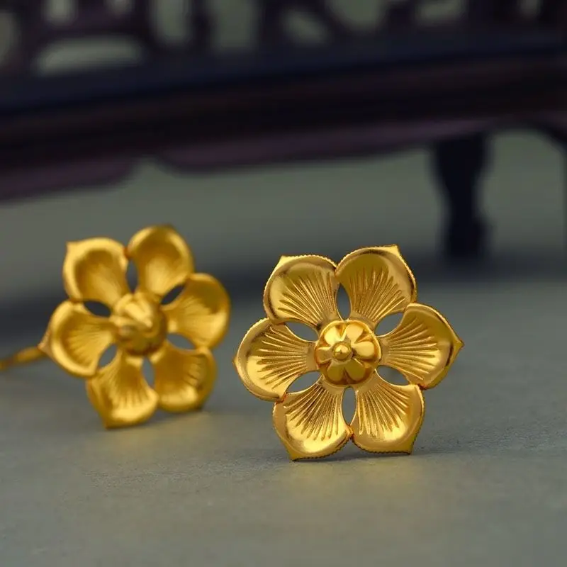 

Позолоченная заколка для волос Hanfu, аксессуары для макияжа, цветочные украшения, маленький цветок, свадебный женский стиль в стиле ретро